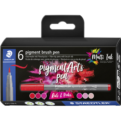 STAEDTLER Feutre pigment brush pen "Red & Pinks"