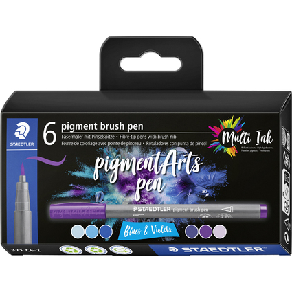 STAEDTLER Feutre pigment brush pen "Blues & Violets"