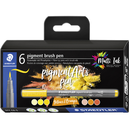 STAEDTLER Feutre pigment brush pen "Yellows & Oranges"