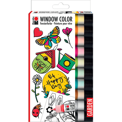 Marabu Set Window Color "Garden", 10 x 25 ml