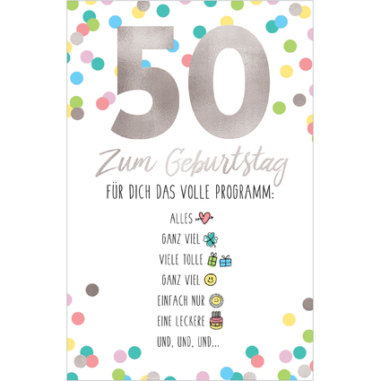 SUSY CARD Geburtstagskarte - 50. Geburtstag "Emoji 2"