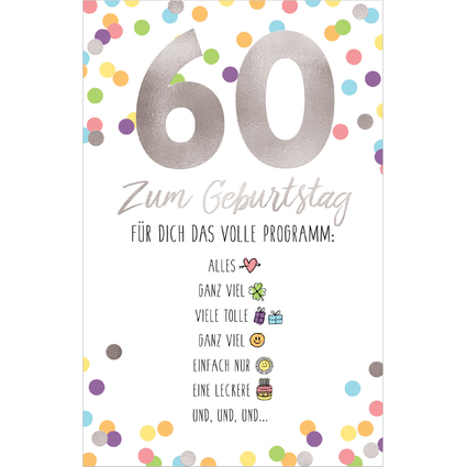 SUSY CARD Geburtstagskarte - 60. Geburtstag "Emoji 2"