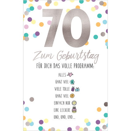 SUSY CARD Geburtstagskarte - 70. Geburtstag "Emoji 2"