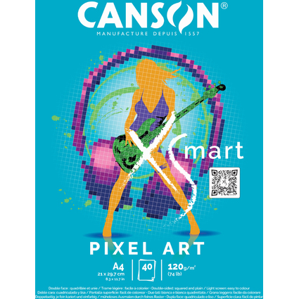 CANSON Bloc de dessin XS'MART PIXEL ART, A4