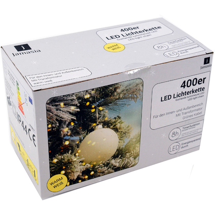 Jamasia Guirlande lumineuse LED, 400 ampoules, IP 44, vert