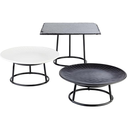 APS Support de buffet MULTI ROUND, hauteur: 80 mm, noir