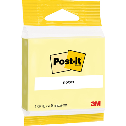 Post-it Bloc-note adhsif, 76 x 76 mm, jaune, en blister
