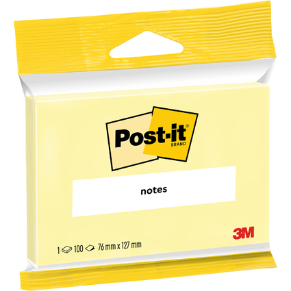Post-it Notes adhsives, 76 x 127 mm, blister, jaune