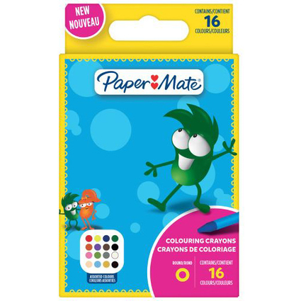 Paper:Mate Crayons de cire Kids Colouring, blister de 16