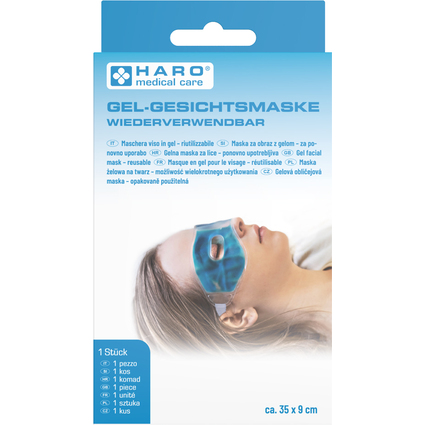 HARO Masque gel pour le visage, rutilisable, bleu