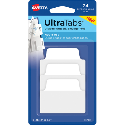 AVERY Zweckform Onglet adhsif UltraTabs blanc, 50,8 x 38 mm