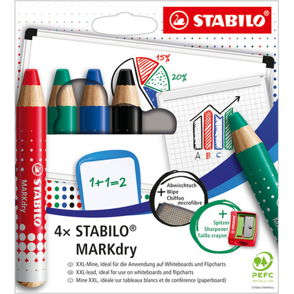 STABILO Crayon marqueur MARKdry, tui de 4