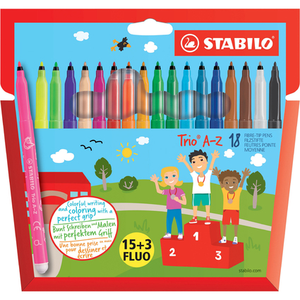 STABILO Feutre Trio A-Z, tui carton de 18, PACK SPECIAL