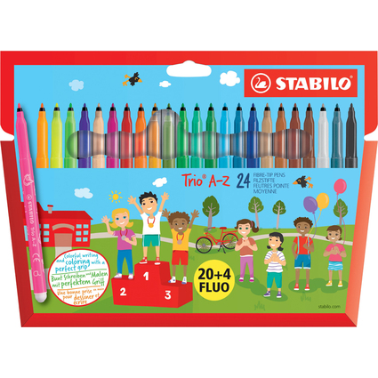 STABILO Feutre Trio A-Z, tui carton de 24, PACK SPECIAL