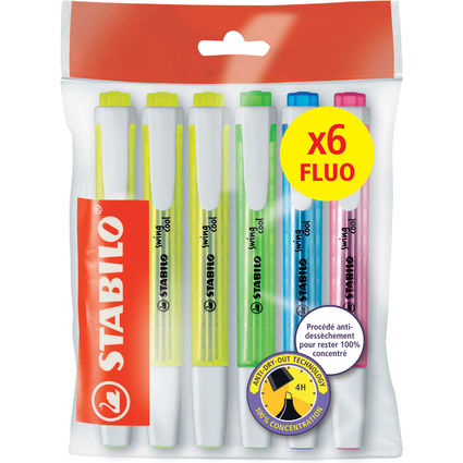 STABILO Surligneur swing cool FLUO, Ecopack de 6