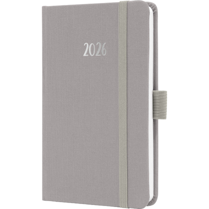 sigel Agenda de poche Jolie Feel 2026, textile, A6, gris