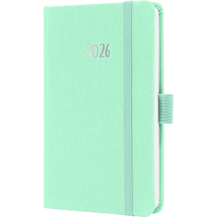 sigel Agenda de poche Jolie Feel 2026, textile, A6, menthe