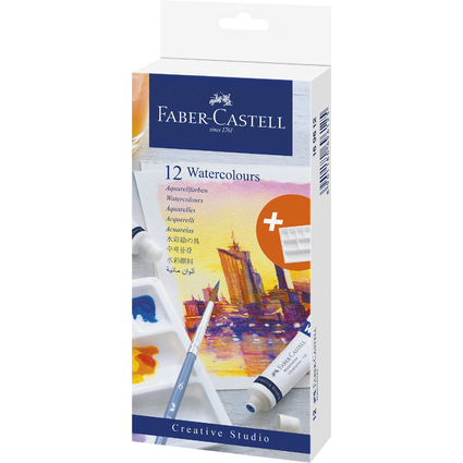 FABER-CASTELL Aquarelle en tube, tui carton de 12