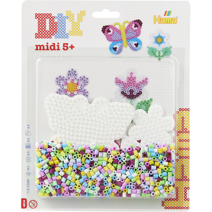 Hama Perles  repasser midi "Papillon/petite fleur", blister