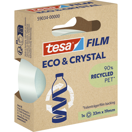 tesa Film ruban adhsif ECO & CRYSTAL, 19 mm x 33 m