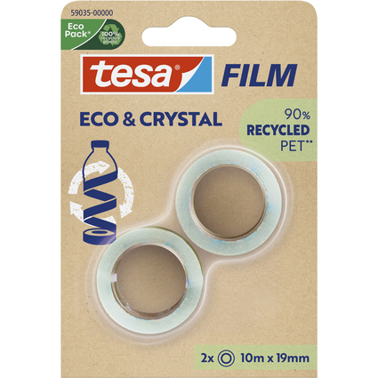 tesa Film ruban adhsif ECO & CRYSTAL, 19 mm x 10 m, blister