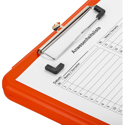 Lufer Porte-bloc  pince Safety, avec compartiment, orange