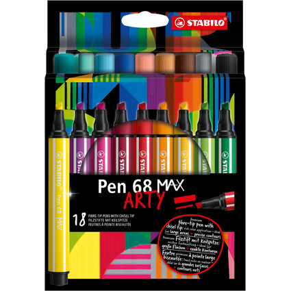 STABILO Feutre Pen 68 MAX, tui de 18 ARTY