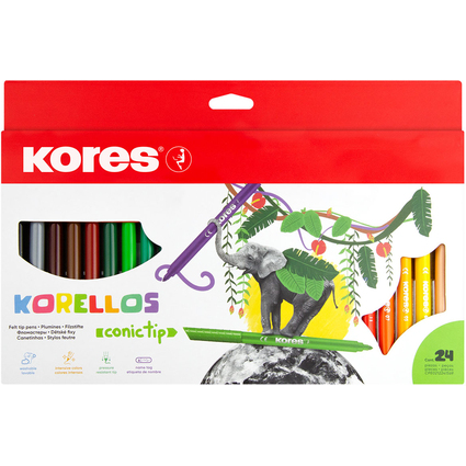 Kores Feutre de coloriage "Korello", large, tui de 24