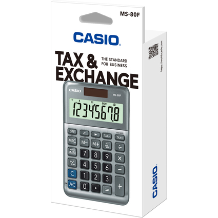 CASIO Calculatrice de bureau MS-80F, 8 chiffres, argent