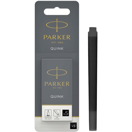 PARKER Cartouche d'encre longue QUINK, en blister, noir