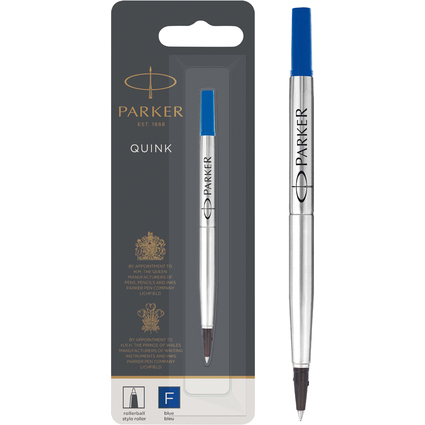 PARKER Recharge pour rollerball QUINK, 0,5 mm, blister, bleu