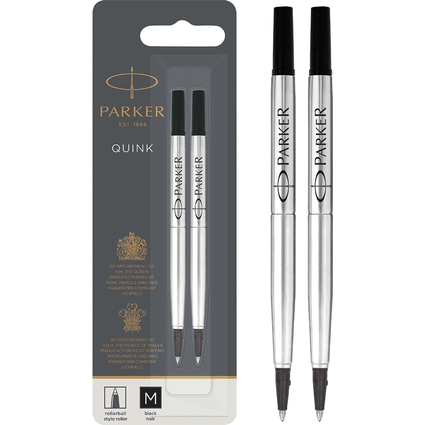 PARKER Recharge pour rollerball QUINK, blister de 2, noir