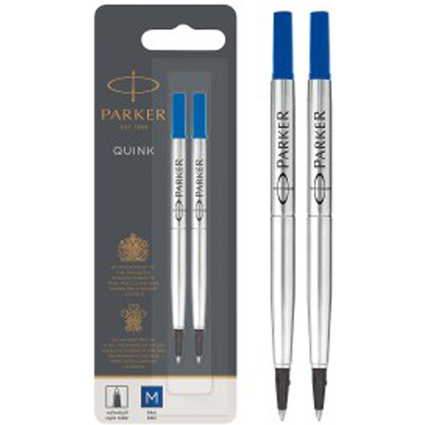 PARKER Recharge pour rollerball QUINK, blister de 2, bleu