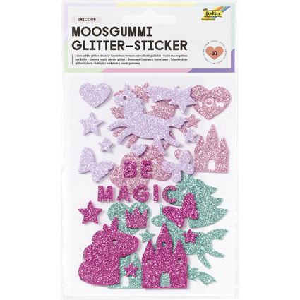 folia Sticker paillet en caoutchouc mousse "Unicorn"