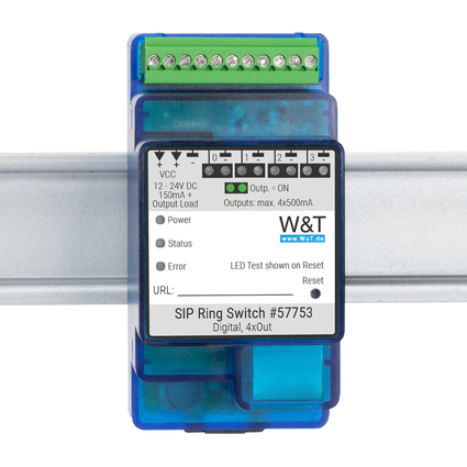 W&T Commutateur SIP Ring Switch 4xOut, 10/100 BaseT, bleu