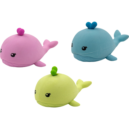 WEDO Gomme en plastique baleine "MOBY", assorti