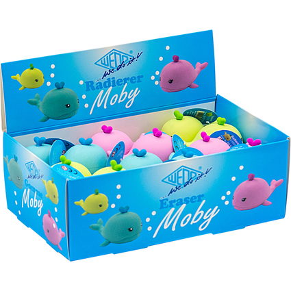 WEDO Gomme en plastique baleine "MOBY", prsentoir de 24