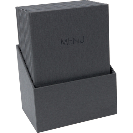 sigel Chemise pour cartes de menu "MENU", anthracite, A4