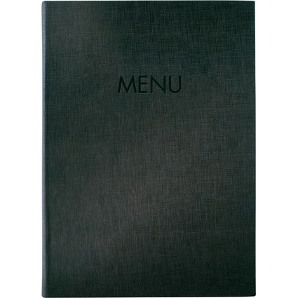 sigel Chemise pour carte de menu "MENU", A4, anthracite