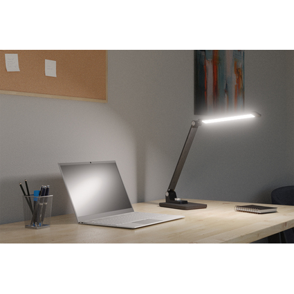 Hansa Lampe de bureau  LED "Breeze", socle, gris mtallique