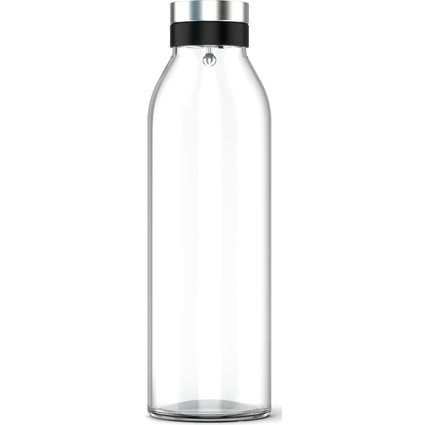 emsa Carafe en verre FLOW BOTTLE, verre/acier inox, 1,3 L