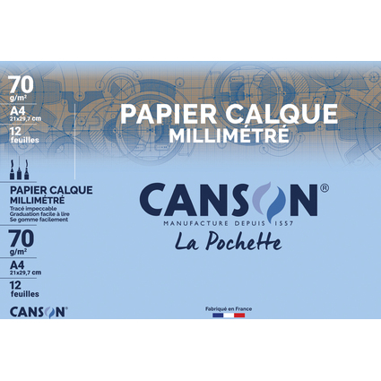 CANSON Papier calque millimtr, A4, 70 g/m2