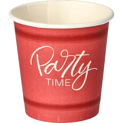 PAPSTAR Gobelet en carton "pure" Party Time, 5 cl, rouge