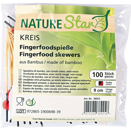 NATURE Star Pique apritif Disc, en bambou, longueur: 90 mm