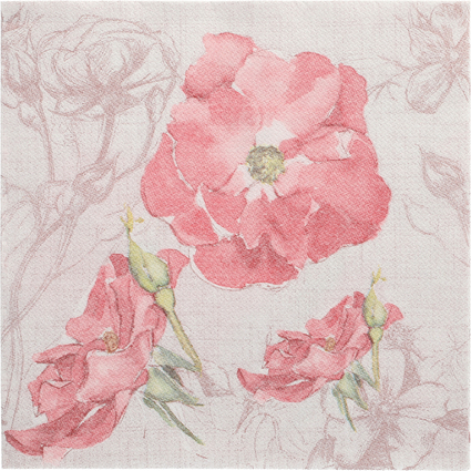 PAPSTAR Serviette  motif "ROYAL Collection Blossom", rose