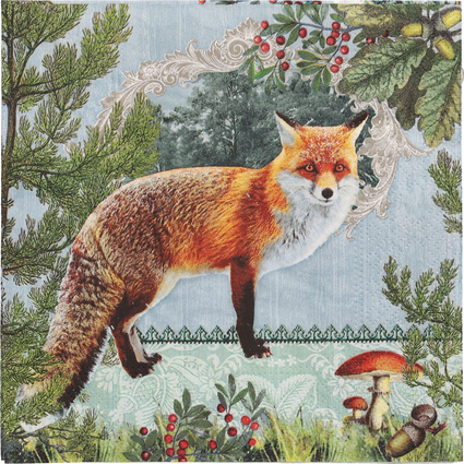 PAPSTAR Serviette  motif "Fox Portrait", 330 x 330 mm