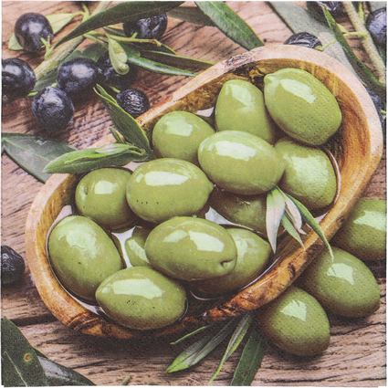 PAPSTAR Serviette  motif "Olive Flavour", 330 x 330 mm