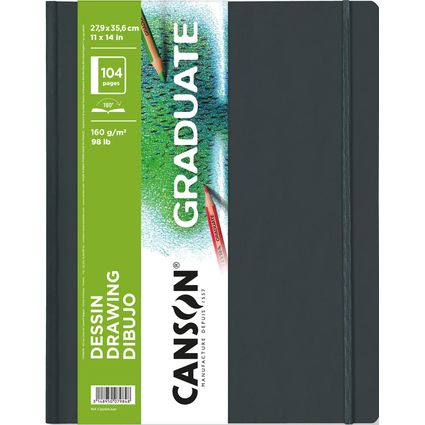 CANSON Carnet  croquis GRADUATE DRAWING, 279 x 356 mm, noir