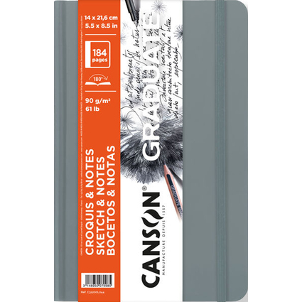 CANSON Carnet  croquis GRADUATE SKETCH & NOTES, gris clair