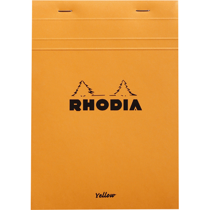 RHODIA Bloc agraf No. 16 Yellow, format A5, quadrill